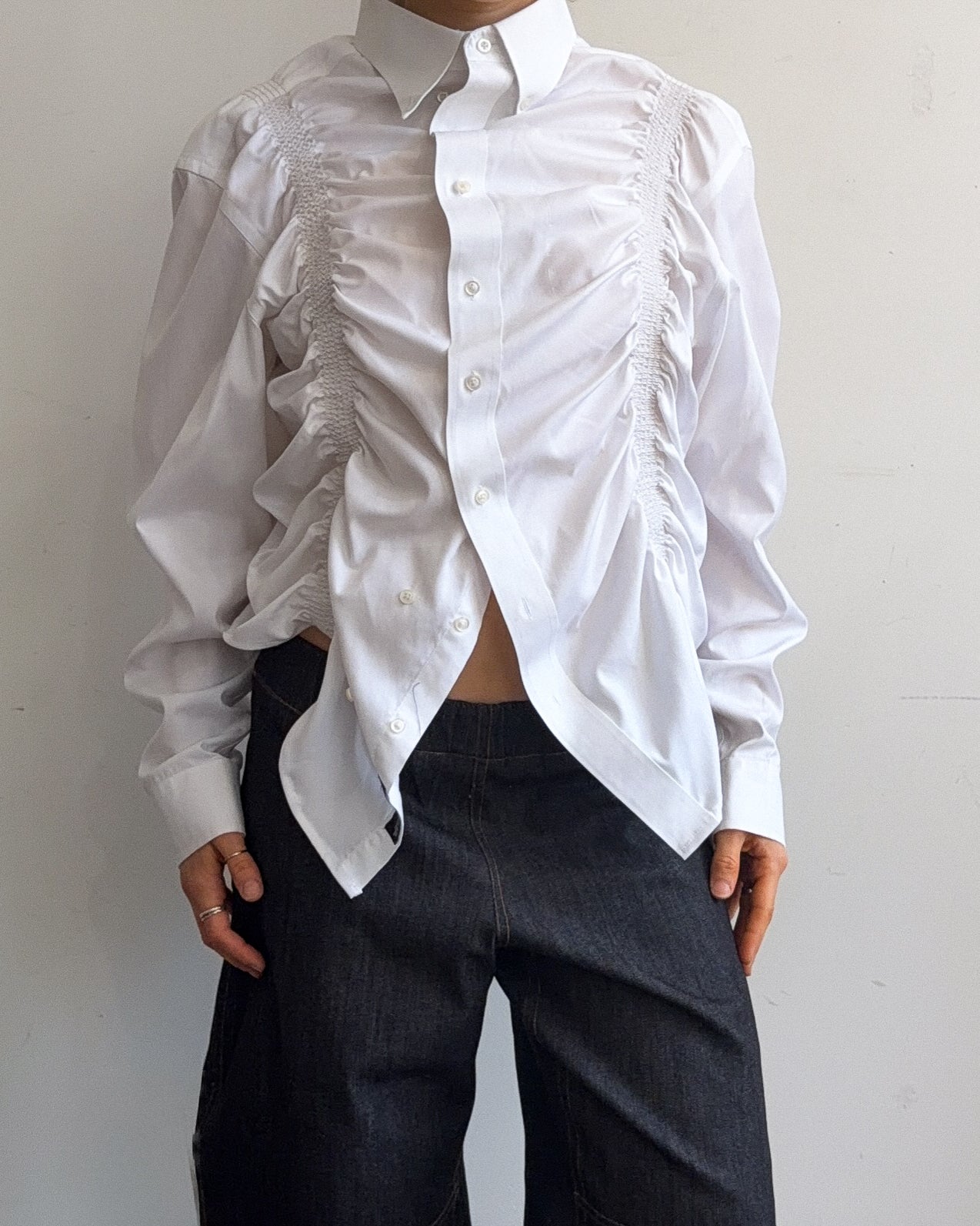 Shrunken Button Down - White