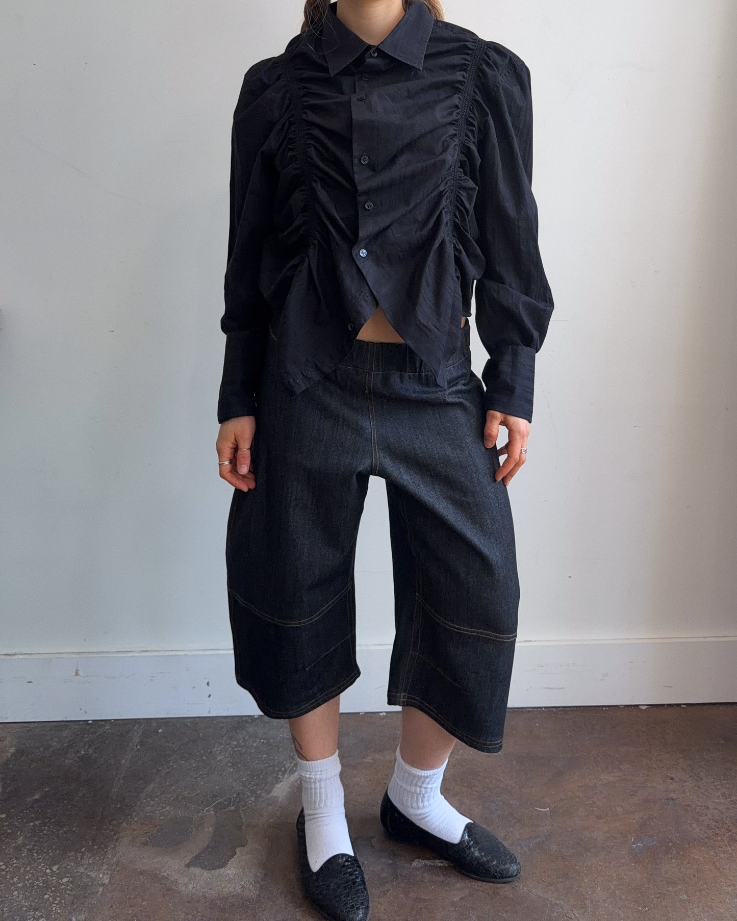 Shrunken Button Down - Black