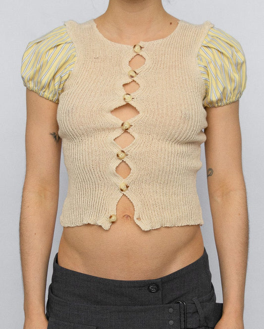 Puff Sleeve Top - Cream
