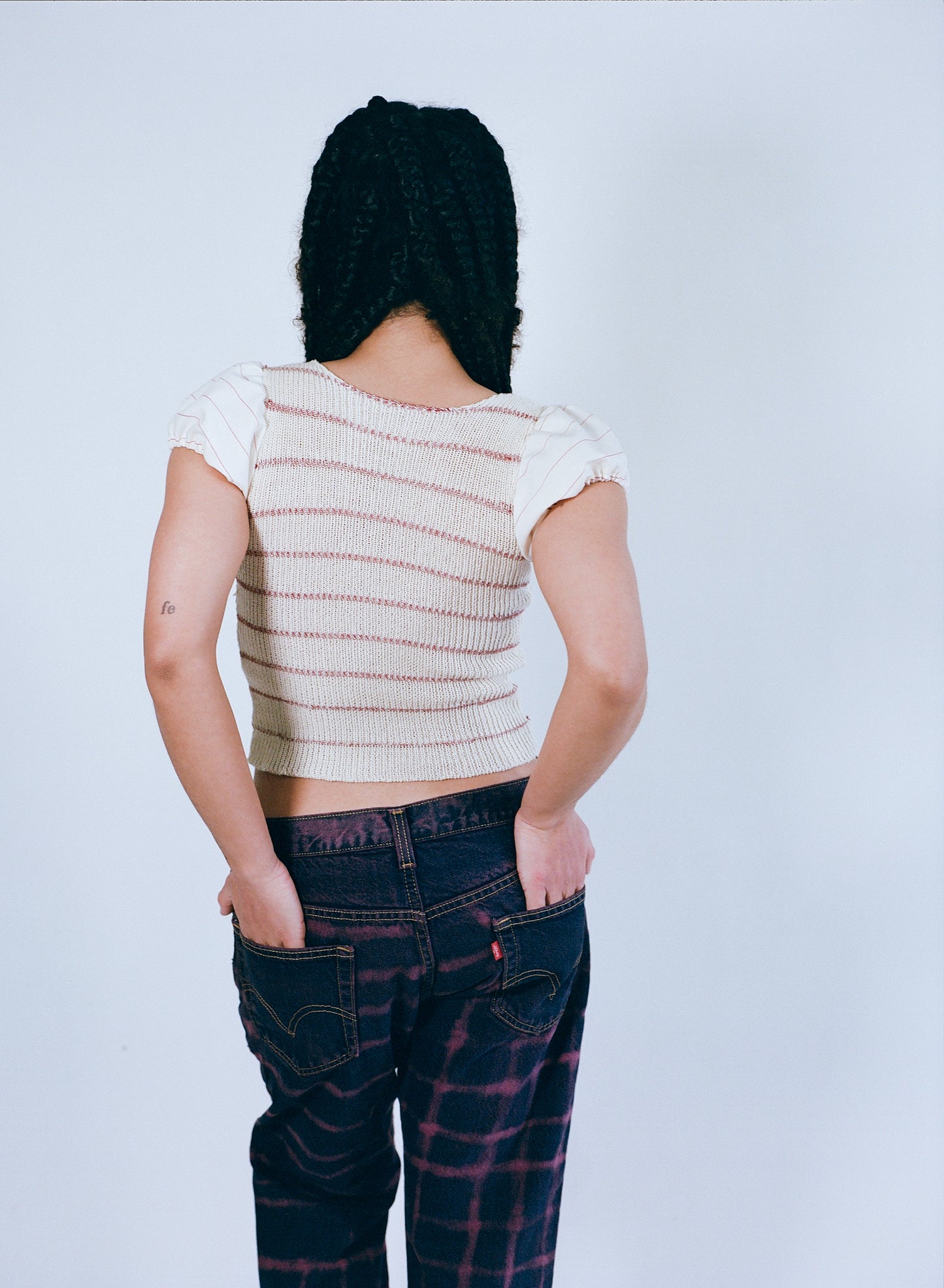Grid Jeans - Fuchsia
