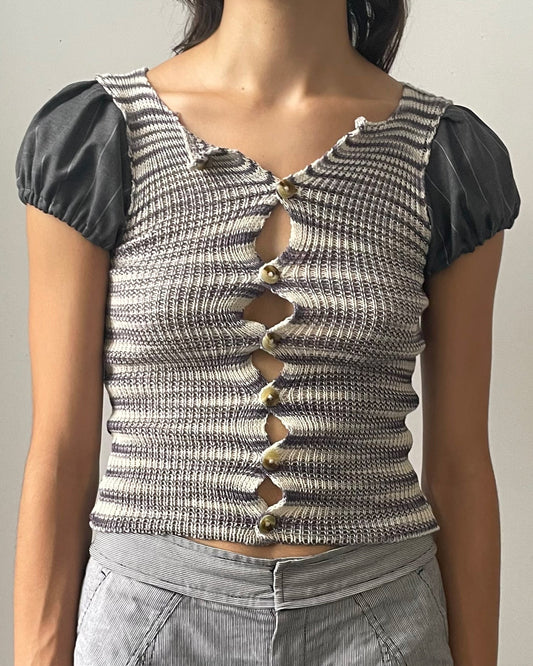 Puff Sleeve Top - Licorice