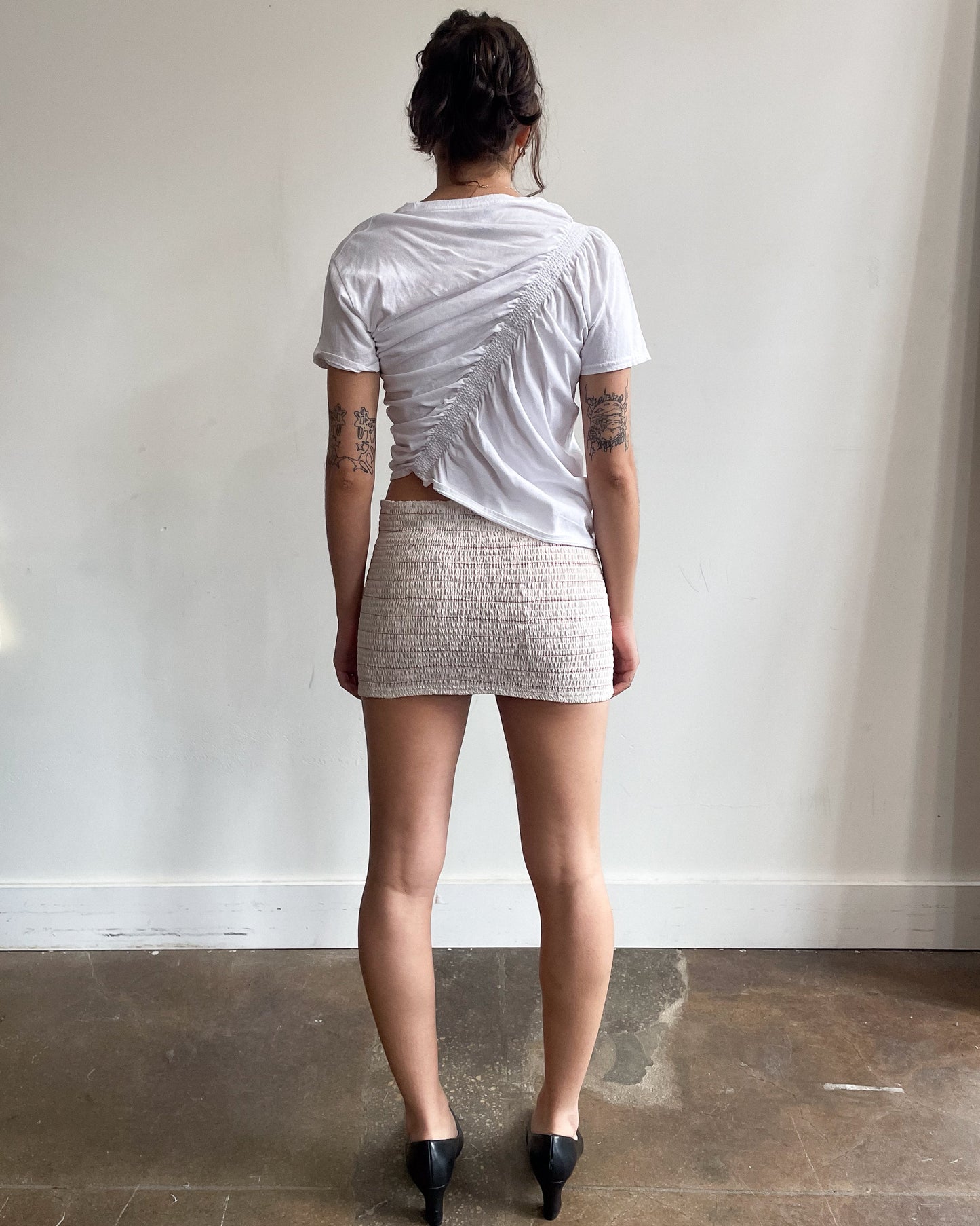 Shirred Mini Skirt