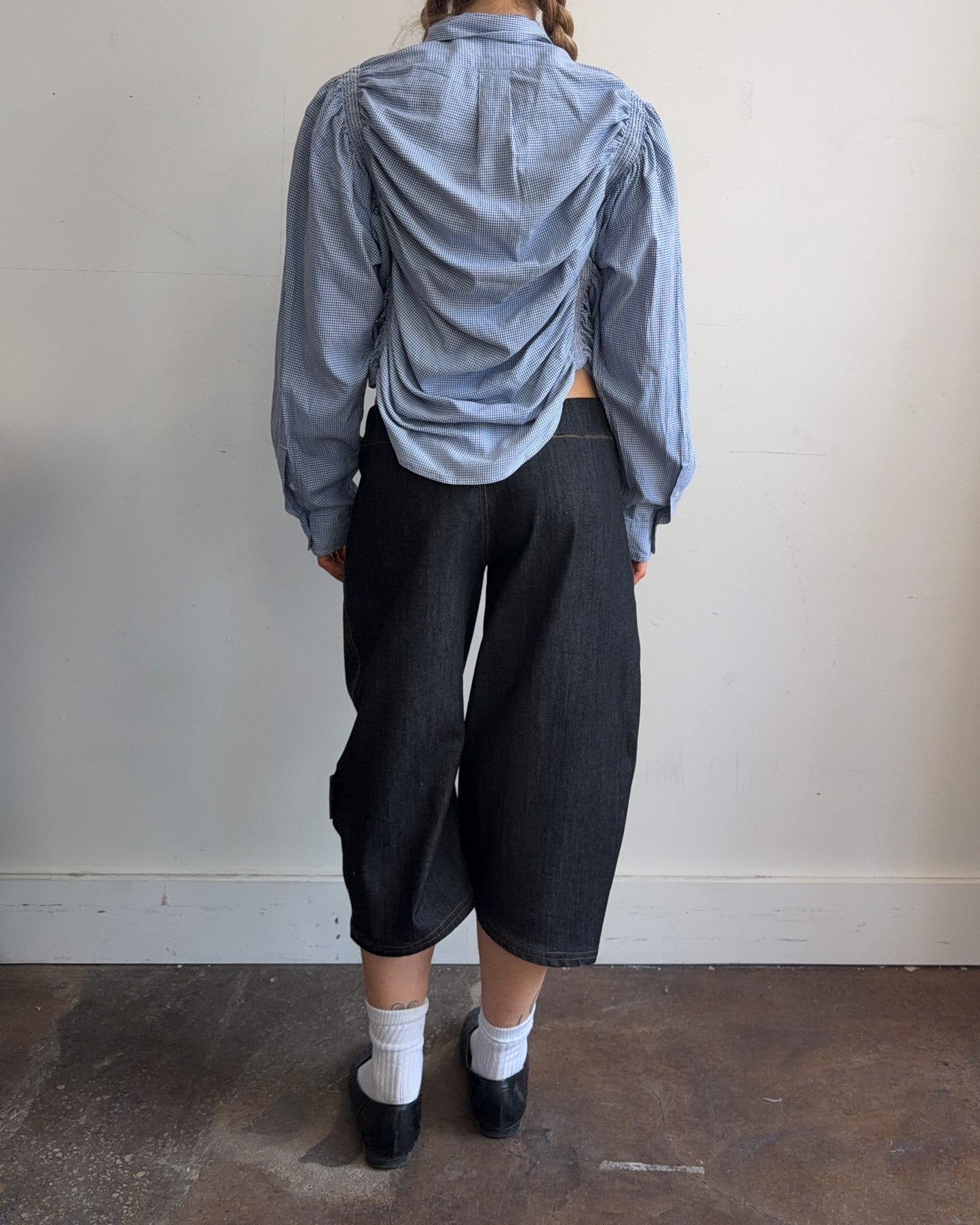 Shrunken Button Down - Blue Check